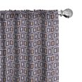 thumbnail image 1 of Abstract Curtains 2 Panels Set, Retro Repetitive Pattern with Geometric Motifs, Window Drapes for Living Room Bedroom, 56"W X 84"L, Cocoa Pale Ceil Blue, by Ambesonne, 1 of 5