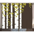 thumbnail image 1 of Ambesonne Abstract Curtains 2 Panel Set, Silhouette of Tree, 108" x 96", Brown Green and White, 1 of 3