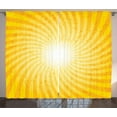 thumbnail image 1 of Ambesonne Abstract Curtains 2 Panel Set, Sunburst Spiral Stripes, 108" x 90", Yellow and Earth Yellow, 1 of 3