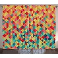 thumbnail image 1 of Ambesonne Tribal Curtains 2 Panel Set, Triangles Fractal Aztec, 108" x 63", Multicolor, 1 of 3