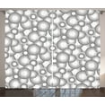 thumbnail image 1 of Ambesonne Retro Curtains 2 Panel Set, Grey White Balls Rounds, 108" x 63", Grey White, 1 of 3