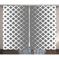 thumbnail image 1 of Ambesonne Abstract Curtains 2 Panel Set, Square Shape Geometric, 108" x 84", Black White, 1 of 3
