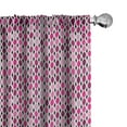 thumbnail image 1 of Abstract Curtains 2 Panels Set, Vertically Illustrated Oval Connected Shapes, Window Drapes for Living Room Bedroom, 56"W X 84"L, Magenta Pink, by Ambesonne, 1 of 5
