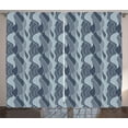 thumbnail image 1 of Ambesonne Abstract Curtains 2 Panel Set, Waves Circles and Dots, 108" x 90", Pale Blue Dark Blue, 1 of 3