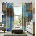 thumbnail image 1 of Abstract Curtains Abstract Rust Curtain Room Darkening Grommet Window Treatments Modern Decorative for Bedroom Living Room, Blue Rust 26"W x 63"L (Pack of 2), 1 of 6