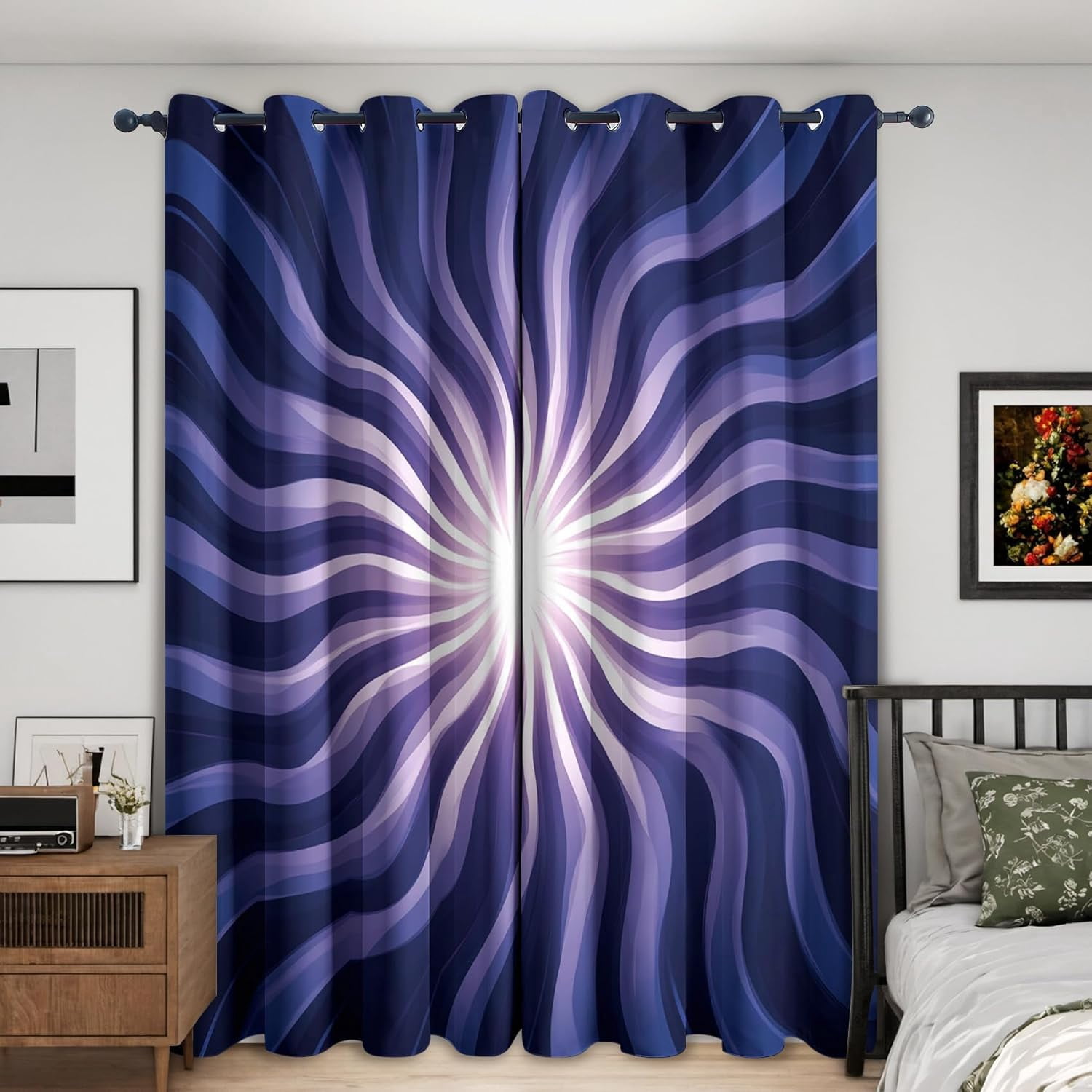 Abstract Curtains for Bedroom Swirl Curtain for Bedroom Living Room ...