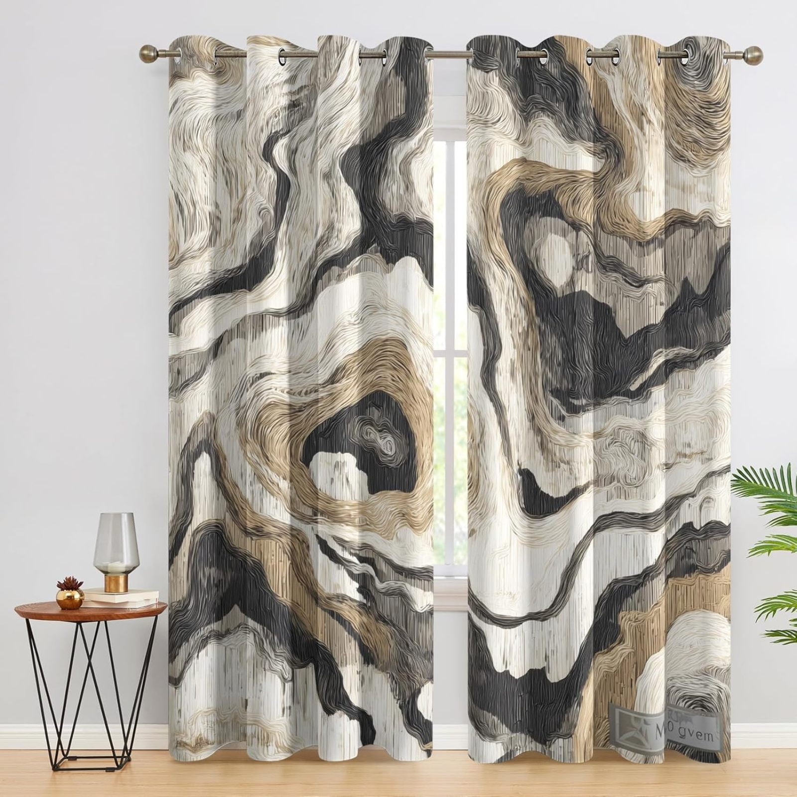Abstract Curtains For Living Room, Modern Art Pattern Design Blackout ...