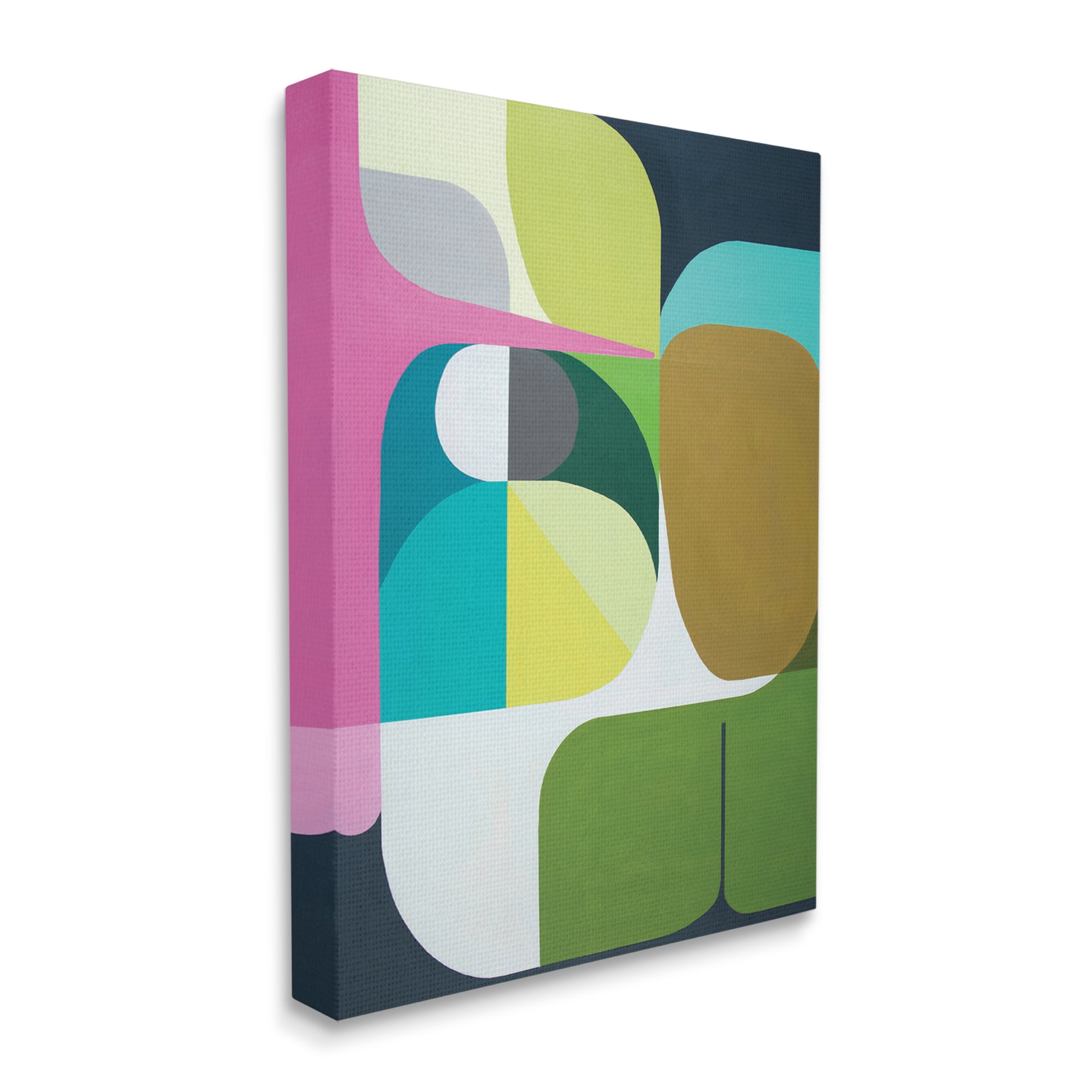 Stupell Industries Abstract Curved Shapes Green Pink Brown,36 x 48,Designed by Marion Griese