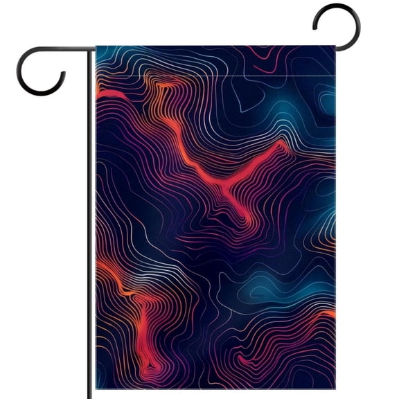 Abstract Curvy Wavy Lines Pattern Double Sided Garden Flag Decorative Weather Resistant Yard Flag, Large DIY Vertical Flag for Farmhouse Patio Lawn, 28x40 Inch