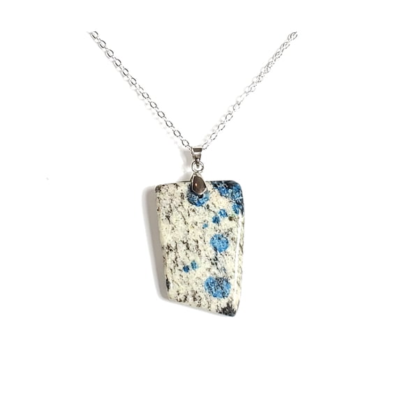 Abstract Cut K2 Jasper Pendant Necklace