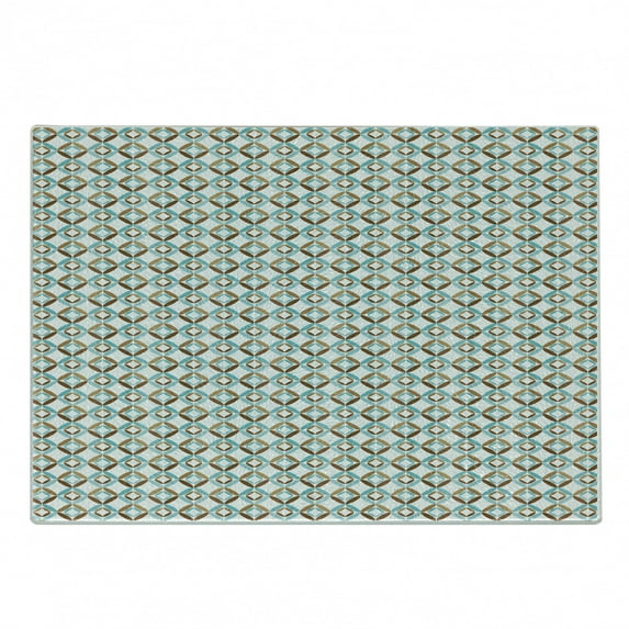 Abstract Cutting Board, Design of Geometric Shapes Forming Round Squares, Decorative Tempered Glass Cutting and Serving Board, in 3 Sizes, by Ambesonne