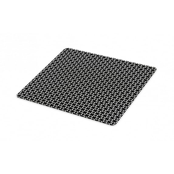 Abstract Cutting Board, Geometric Aspect with Squares and Triangles Crosses Symbols Patterns, Decorative Tempered Glass Cutting and Serving Board, in 3 Sizes, by Ambesonne
