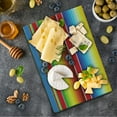 thumbnail image 1 of Abstract Cutting Board, Horizontal and Colored Blanket Rug Lines Pattern Vibrant Abstract Design, Decorative Tempered Glass Cutting and Serving Board, Small Size, Multicolor, by Ambesonne, 1 of 5