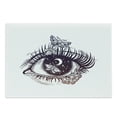 thumbnail image 1 of Abstract Cutting Board, Psychedelic Woman Eye with Butterfly Starry Moon Night Sky Surreal Tattoo, Decorative Tempered Glass Cutting and Serving Board, in 3 Sizes, by Ambesonne, 1 of 5
