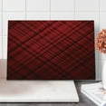thumbnail image 1 of Abstract Cutting Board, Scottish Kilt Design Pattern with Stripes Lines Squares Ombre Image, Decorative Tempered Glass Cutting and Serving Board, Large Size, Burgundy Scarlet, by Ambesonne, 1 of 1