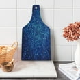 thumbnail image 1 of Abstract Cutting Board, Spiral Fractal Mosaic Backdrop with Dots Circle Rounds Disco Style Print, Tempered Glass Cutting and Serving Board, Wine Bottle Shape, Navy and Violet Blue, by Ambesonne, 1 of 1