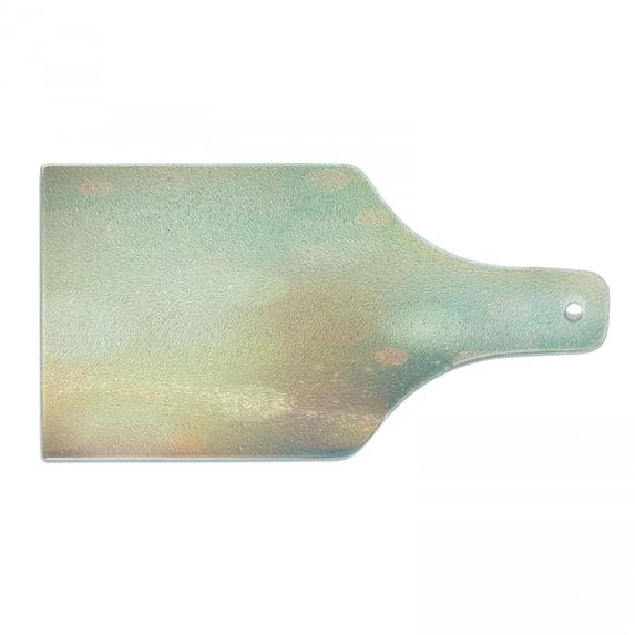 Abstract Cutting Board, Under Sea Ocean Sea Inspired Image Sunbeams Like Details Print, Decorative Tempered Glass Cutting and Serving Board, Wine Bottle Shape, Dark Blue and Pale Green, by Ambesonne