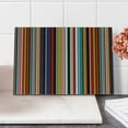 thumbnail image 1 of Abstract Cutting Board, Vibrant Colored Stripes Vertical Pattern Funky Modern Tile Illustration, Decorative Tempered Glass Cutting and Serving Board, Small Size, Multicolor, by Ambesonne, 1 of 1