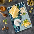 thumbnail image 1 of Abstract Cutting Board, Wavy Curved Tone Stripes with Spiral Swirl Lines Pattern, Decorative Tempered Glass Cutting and Serving Board, Small Size, Turquoise Dark Blue, by Ambesonne, 1 of 1