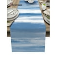 Abstract Cyan Turquoise Texture Table Runner Modern Party Dining Table