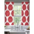 thumbnail image 1 of Abstract Dahlia Sheer Curtains 63 Inches Long 2 Panels Vintage Farmhouse Red Country Classic Light Filtering Semi Sheer Window Curtains Drapes for Bedroom Living Room 52"x63", 1 of 7
