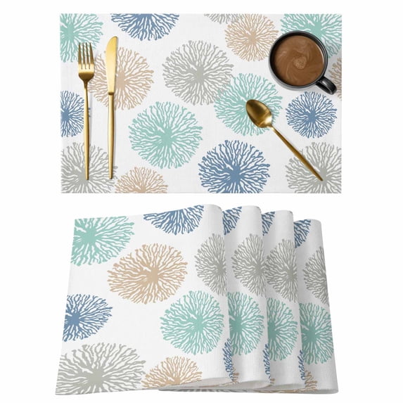 Abstract Dandelion Spring Floral Placemats Set of 6,Wipeable Washable ...