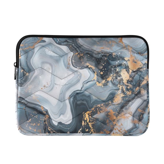 Abstract Dark Blue Marble Quilted Laptop Protective Cases Computer Sleeves Tablet Bags Briefcases M