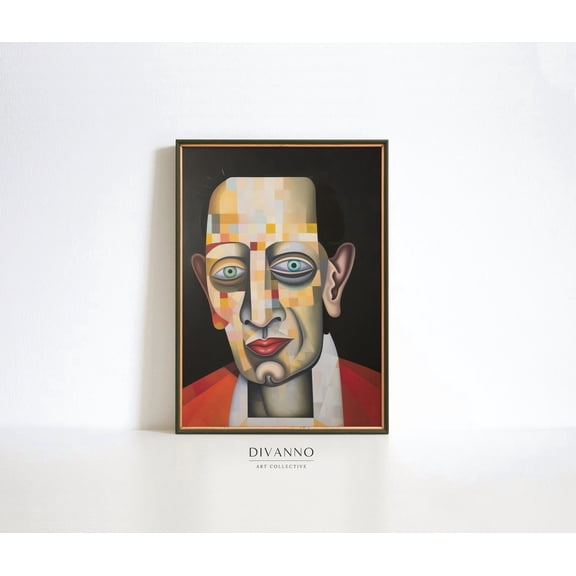 Abstract Dark Man Modern Office Poster, Unframed Size 12x18