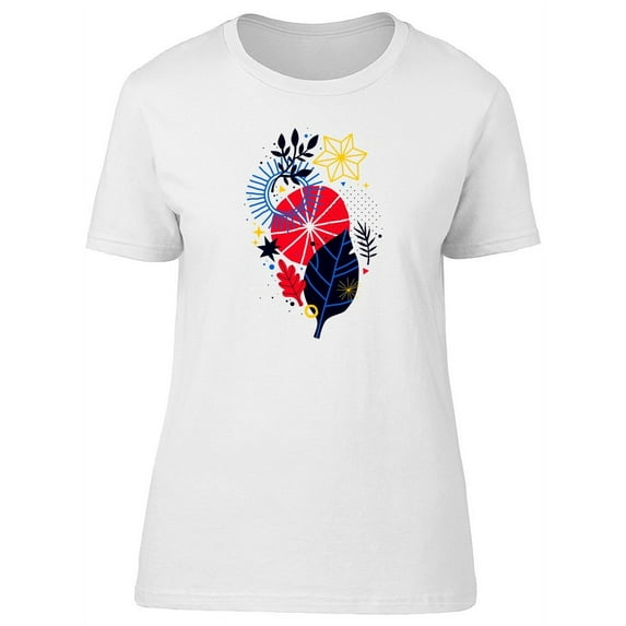 Abstract Dark Nature Doodles T-Shirt Women -Image by Shutterstock, Female Medium