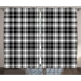 thumbnail image 1 of Ambesonne Abstract Curtains 2 Panel Set, British Tartan Pattern, 108" x 84", White Black, 1 of 3
