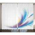 thumbnail image 1 of Ambesonne Modern Curtains 2 Panel Set, Rainbow Inspired Waves, 108" x 84", Orange Purple, 1 of 3