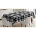 thumbnail image 1 of Abstract Decor Tablecloth, British Tartan Pattern with Vertical and Horizontal Symmetric Stripes Image, Rectangular Table Cover for Dining Room Kitchen, 52 X 70 Inches, Black White, by Ambesonne, 1 of 2