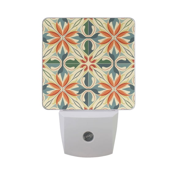 Abstract Decorative Digital Patterns LED Night Light with Smart Sensor Plug Into Wall Dusk to Dawn 2 packs
