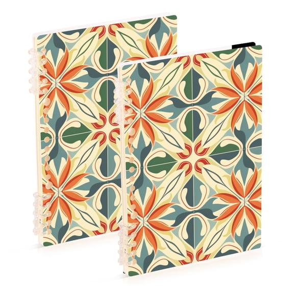 Abstract Decorative Digital Patterns Notebook Detachable Coil Notebook Diary Plan Book A5 Size 60 Pages 1 Pack