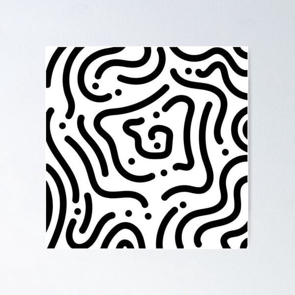 Abstract Decorative Line Vector Poster Wall Art, Modern Wall Decor For Living Room Bedroom, 30x30 UNFRAMED