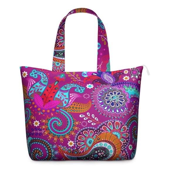 Abstract Decorative Pattern Travel Bag - Large Capacity & Interior Organization