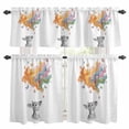 thumbnail image 1 of Abstract Deer Kitchen Curtains Valances and Tiers Set of 3 Colored Cloud Paint Red Blue Yellow Pink Butterfly Tier Curtains and Valance with Rod Pocket for Small Windows, 27.5"x24", 1 of 9