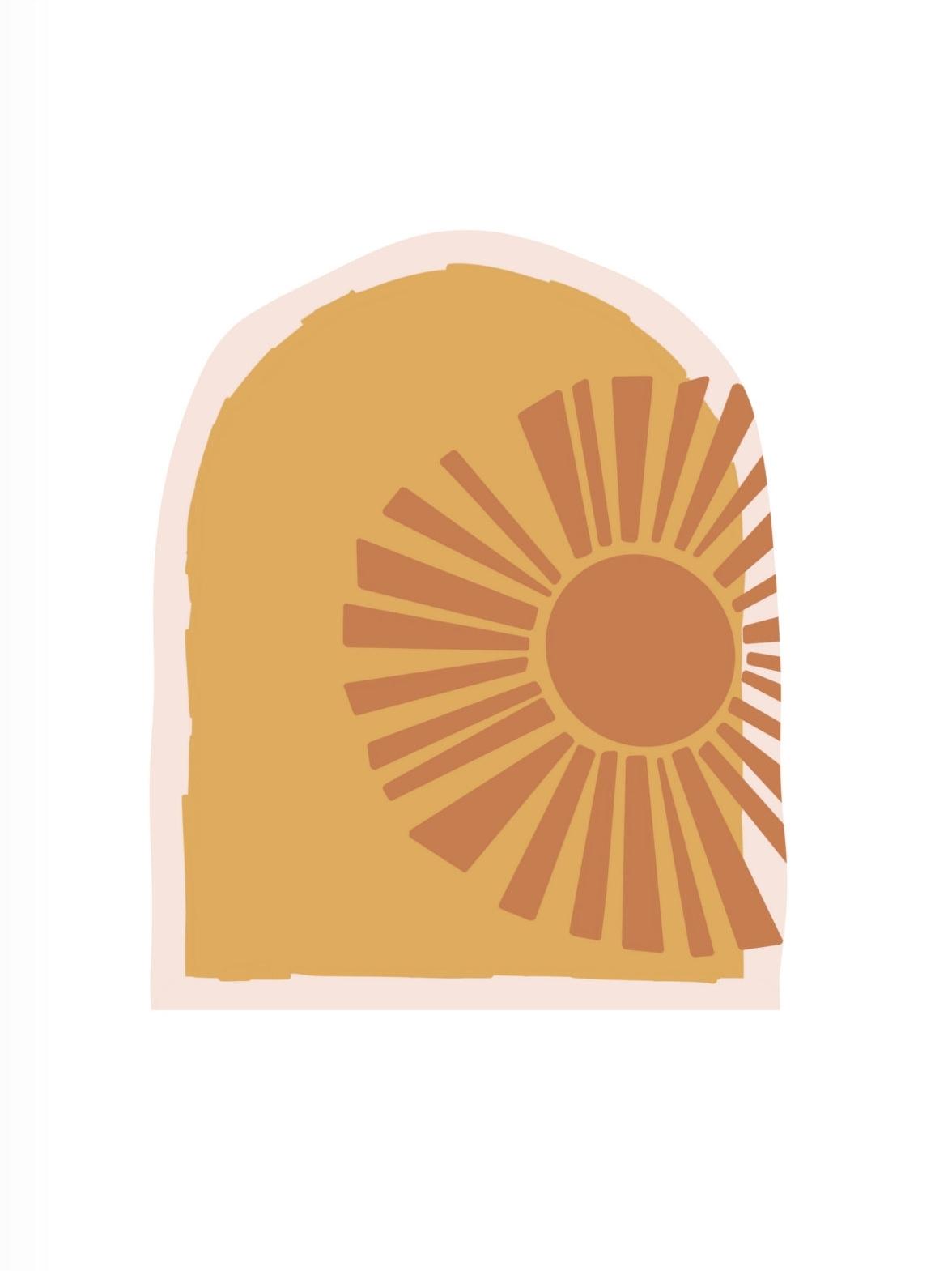 Abstract Desert Boho Arch Orange Smiley Bible Verse Posters Prints