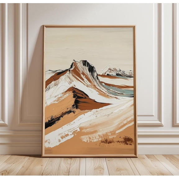 Abstract Desert Poster Sand Dunes Wall Art Modern Landscape Print Neutral Earth Tone Deser