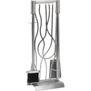 Abstract Design Stainless Steel Fireplace Tool Set, Stainless Steel - 5 Piece
