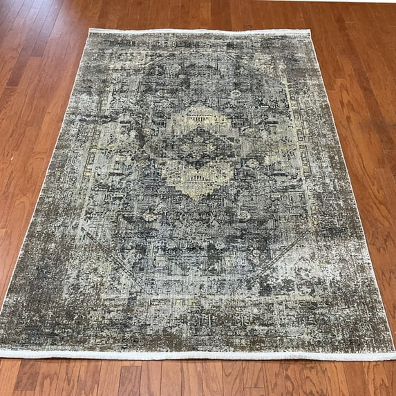Abstract Design Wool & Silk Rug - 5'3 x 7'7