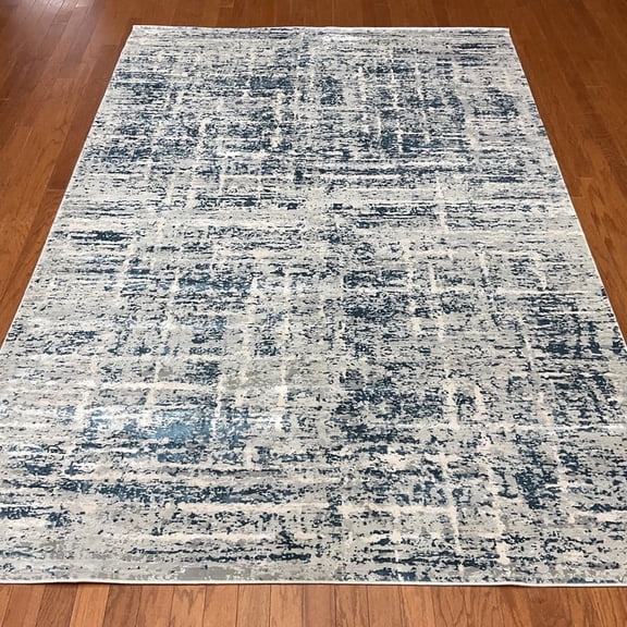 Abstract Design Wool & Silk Rug - 6'7 x 9'10