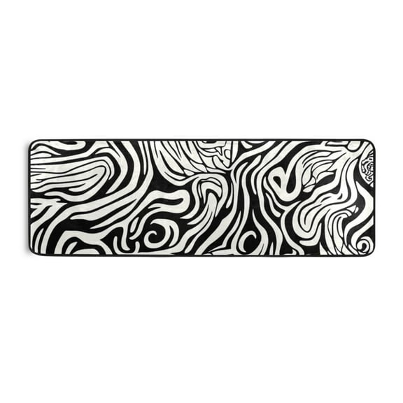 Abstract Design with Smooth Lines Runner Rug for Hallways Kitchen Non Slip 2'x 6' Washable Hall Carpet for Bedroom Entryway Laundry Room