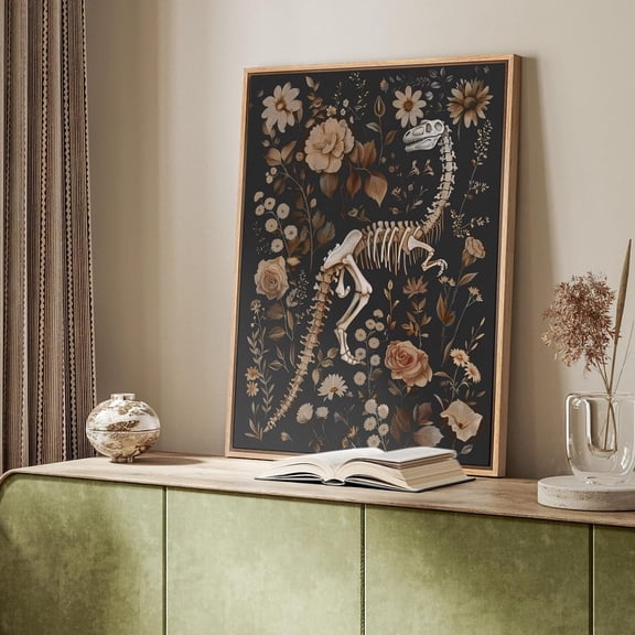 Abstract Dinosaur Bones Moody Poster, Unframed Size 8x12