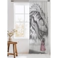 Abstract Dinosaur Sheer Curtains 84 Inch Long 1 Panel Retro Gray Animal ...