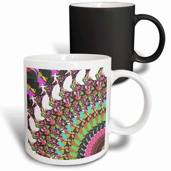 3drose, Abstract Disc Golf Putter - Sports Image Features Colorful Frisbee Disc Golf Puttter, 11oz Magic Transforming Mug