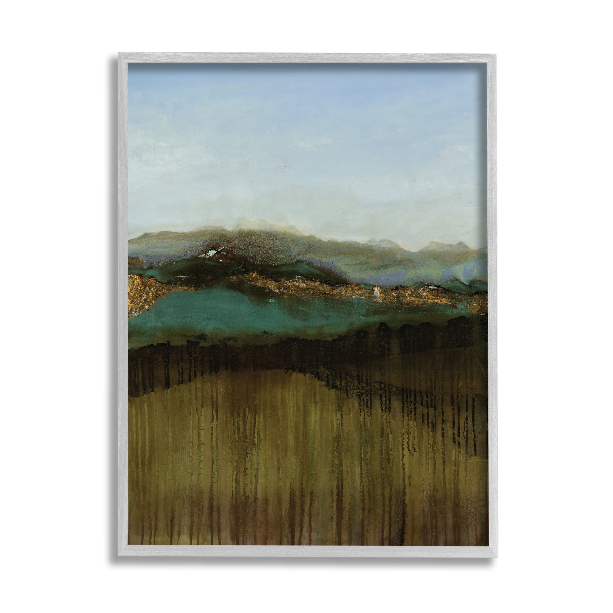 Stupell Industries Abstract Distant Mountain Range Landscape Blue Sky,11 x 14,Designed by Ruth Fromstein