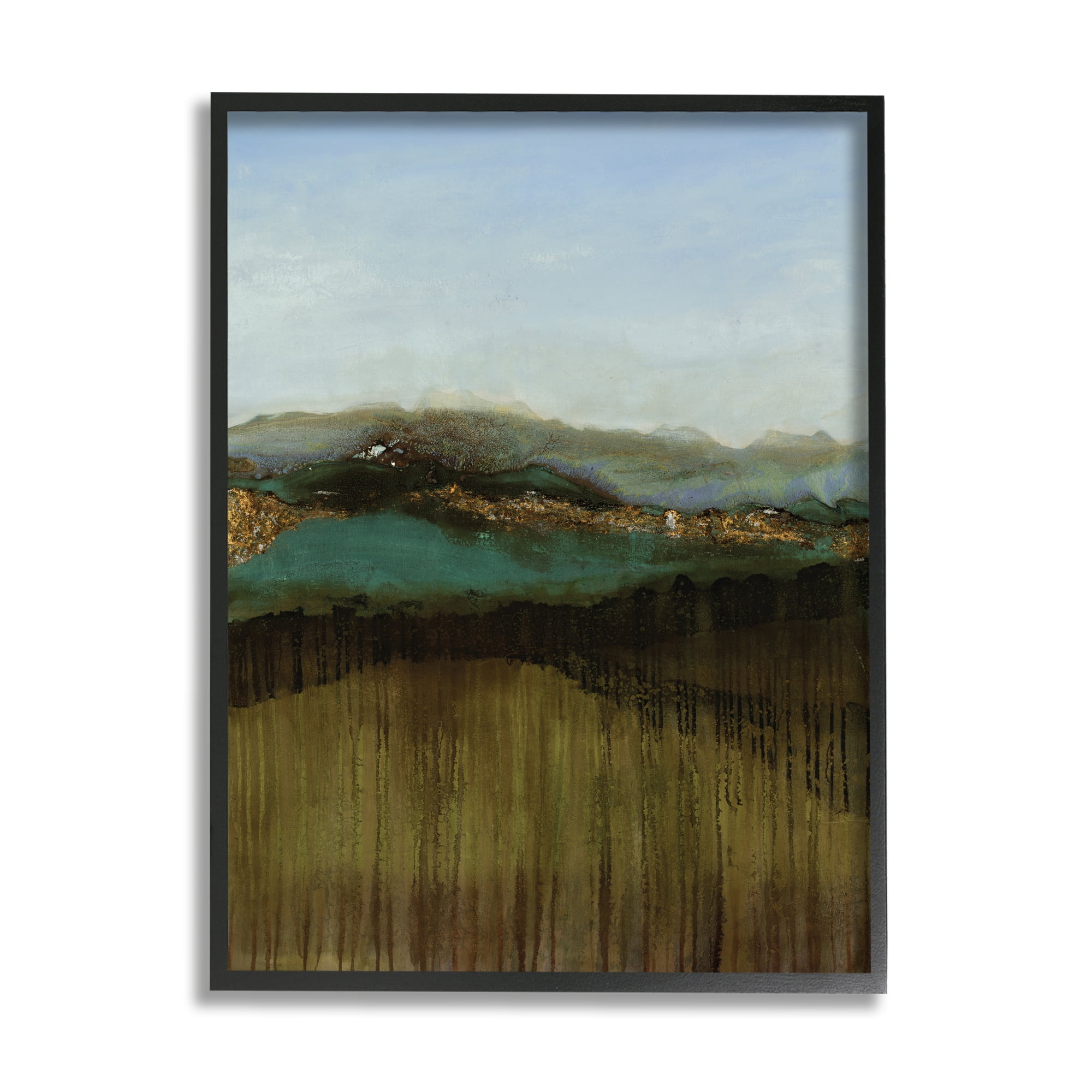 Stupell Industries Abstract Distant Mountain Range Landscape Blue Sky,11 x 14,Designed by Ruth Fromstein