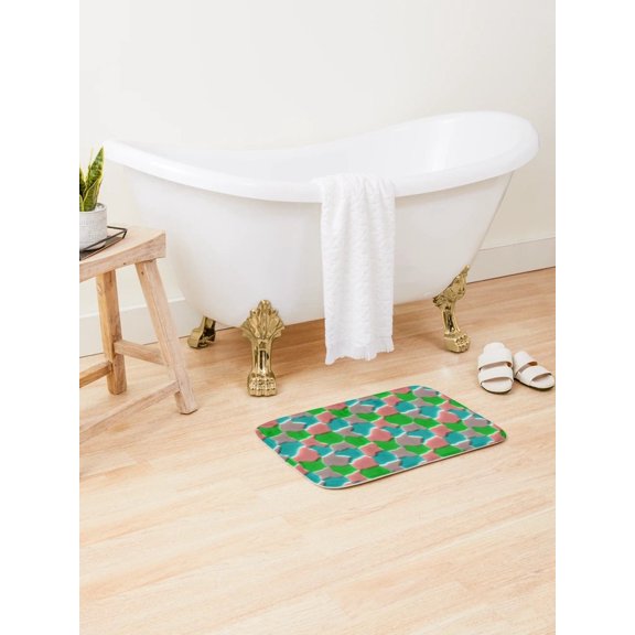 Abstract Distorted Checkerboard Doormat, Optical Illusion Entryway Mat
