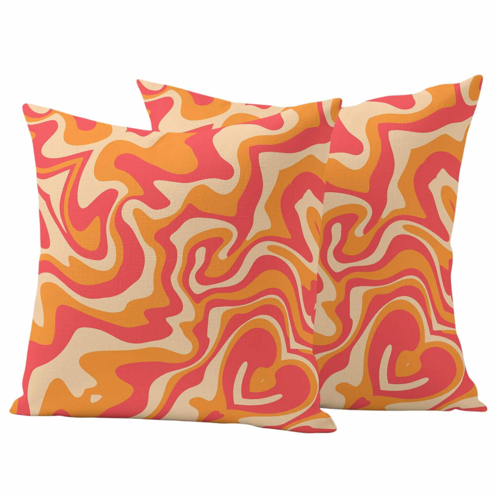 Abstract Distortion Texture Outdoor Pillow Covers Set of 2 Red Yellow ...